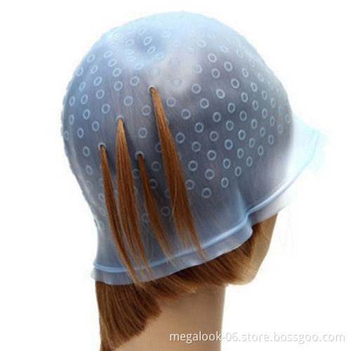 Pro Salon Dye Silicone Cap With Hook Hair Salon Color Coloring Highlighting Reusable Set Frosting Tipping Dyeing Color Tools